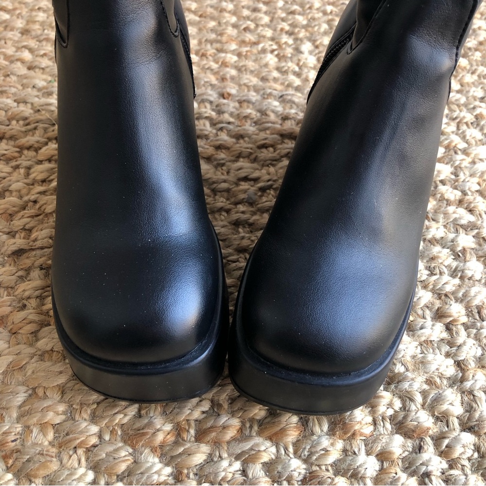 Steve Madden Black Platform Wedge Knee Boots - Picture 14 of 16